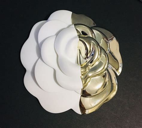 chanel camellia pin brooch|Chanel camellia flower brooch.